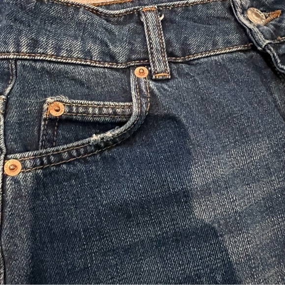 MOTO Blue Jean Skirt Frayed Bottom Size 4 - Picture 3 of 10